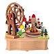 Carillon lunapark in legno navicelle e ruota panoramica movimento 10x15x15 cm s6