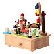 Wooden amusement park music box with animated airplanes and Ferris wheel, 10x15x15 cm s4