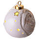 Bola de Natal com Natividade em relevo porcelana pintada à mão 10 cm com luz s4