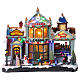 Villaggio Natalizio con stazione e gift shop luci e musica 40x20x35 cm s1