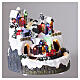 Christmxas village with illuminated moving train and music, battery-powered setting, 8x8 in s4
