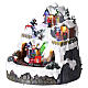 Villaggio natalizio illuminato trenino in movimento musica a batteria 20x20 cm s3