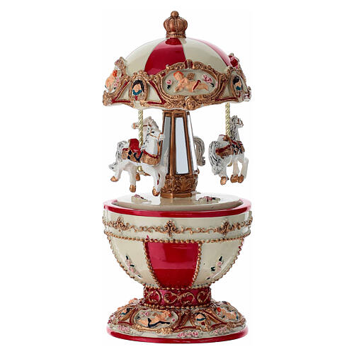 Musical egg-shaped carousel, 7x3 in, Rigoletto melody 3
