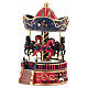 Carrousel boîte à musique rouge et bleu en résine 15x10 cm s3