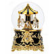 Bola vidrio carillón carrusel negro y oro melodía 15x10 cm s1