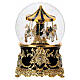 Bola vidrio carillón carrusel negro y oro melodía 15x10 cm s2