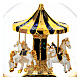 Bola vidrio carillón carrusel negro y oro melodía 15x10 cm s3