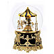 Bola vidrio carillón carrusel negro y oro melodía 15x10 cm s4
