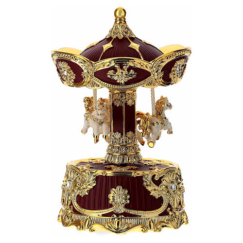 Burgundy and Gold Music Box, 'Chanson De Toreador' melody, 15x10 cm 1