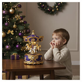 Gold and purple carousel with Bolero music, 6x4 in
