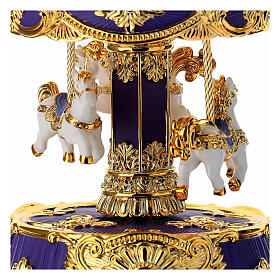 Carrousel or et violet musique Boléro 15x10 cm