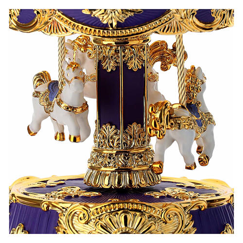 Carrousel or et violet musique Boléro 15x10 cm 2