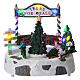 Villaggetto Natalizio vendita alberi con movimento 18x20x18 cm s1