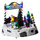 Villaggetto Natalizio vendita alberi con movimento 18x20x18 cm s3