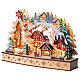 Villaggio paesaggio montagna con luce led bianco caldo 30x45x10 cm s3