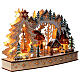 Villaggio paesaggio montagna con luce led bianco caldo 30x45x10 cm s4