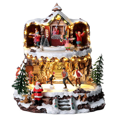 Christmas village: skating rink on two levels, 12x10x12 in 1