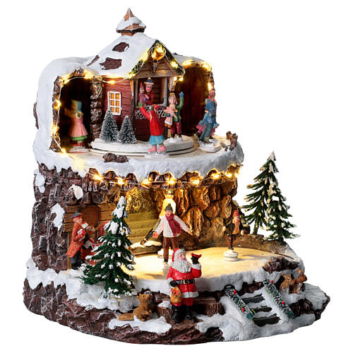 Christmas village: skating rink on two levels, 12x10x12 in 3