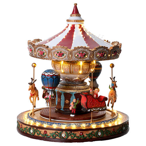 Carousel music box with motion, resin, 12x12 in 3