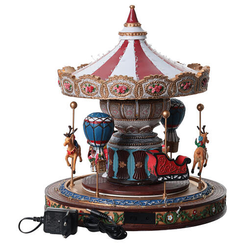 Carousel music box with motion, resin, 12x12 in 5