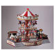 Christmas village carousel, two levels, animals and music, 14x16x12 in s3