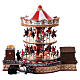 Christmas village carousel, two levels, animals and music, 14x16x12 in s6