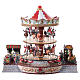 Villaggio natalizio giostra due piani animali e musica 35x40x30 cm s1