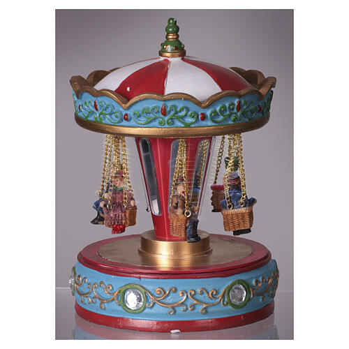 Carousel music box with seats, 6x4 in 4