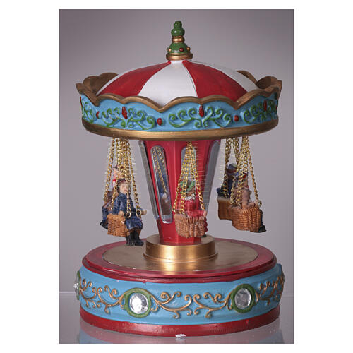 Caixa de música carrossel com cadeirinhas 10x15 cm 3