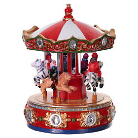 Boîte à musique carrousel de Noël pour enfants 10x15 cm