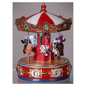 Boîte à musique carrousel de Noël pour enfants 10x15 cm