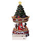 Albero di natale con giostra e luci di natale 25x10 cm s5