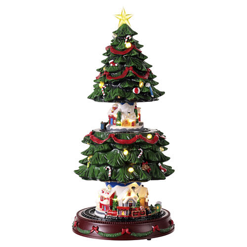 Árbol de Navidad con 2 escenas en movimiento 45x25 cm 1