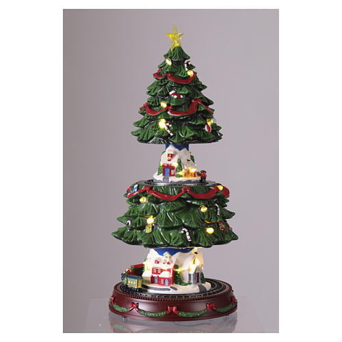 Árvore de Natal com 2 cenários em movimento 45x25 cm 7