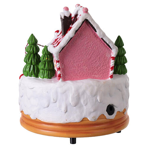 Cenário natalino vila de gengibre com comboio e luzes 20x15 cm 6