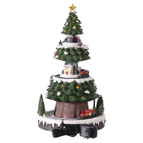 Weihnachtsbaum mit drei bewegten Szenen, mit Licht- und Musikfunktion – 45 × 20 × 20 cm 6