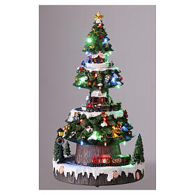 Albero di Natale tre scenari in movimento 45x20x20 cm