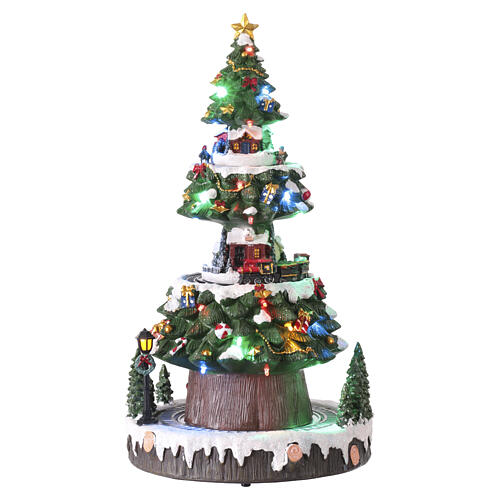 Albero di Natale tre scenari in movimento 45x20x20 cm 4