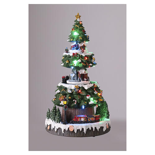 Albero di Natale tre scenari in movimento 45x20x20 cm 5