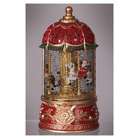 Musical carousel, dome with horses, 4x4x8 in