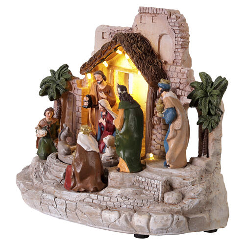 Natività in movimento presepe 20x30x15 cm 3