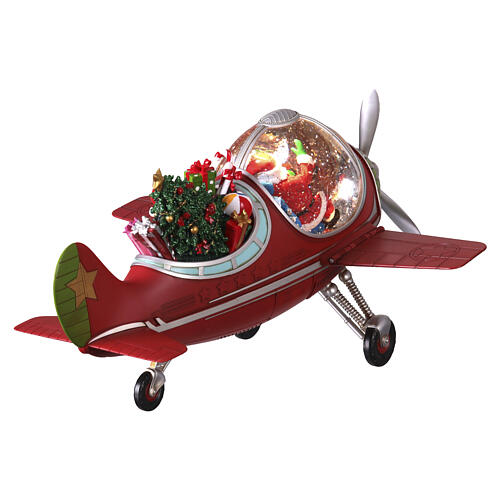Père Noël en avion avec cadeaux 25x45x35 cm 7