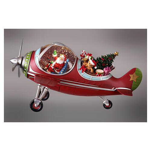 Babbo natale in aereo con doni 25x45x35 cm 2