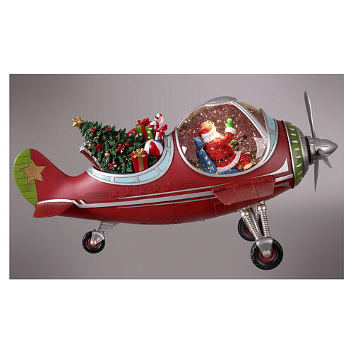Babbo natale in aereo con doni 25x45x35 cm 4