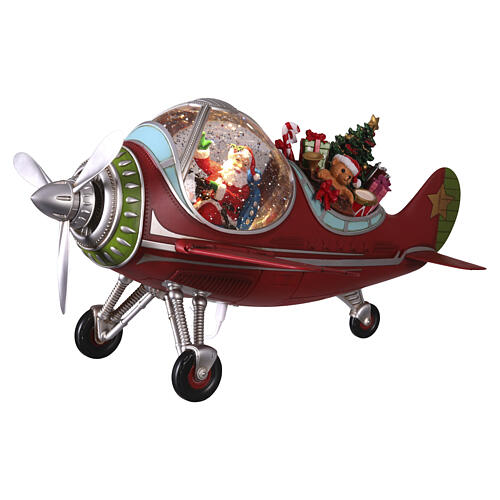 Babbo natale in aereo con doni 25x45x35 cm 5
