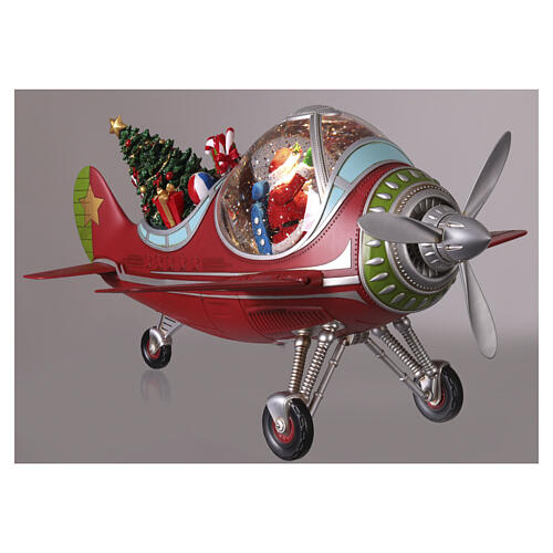 Babbo natale in aereo con doni 25x45x35 cm 6