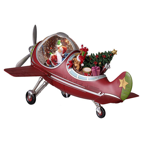Babbo natale in aereo con doni 25x45x35 cm 9