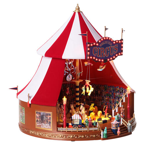Music box: circus tent with characters, 12x10 in 4