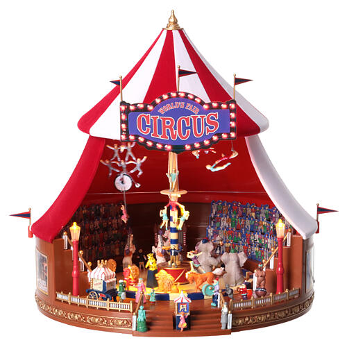 Carillon tenda da circo con personaggi 30x25 cm 1