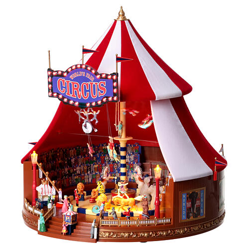 Carillon tenda da circo con personaggi 30x25 cm 3